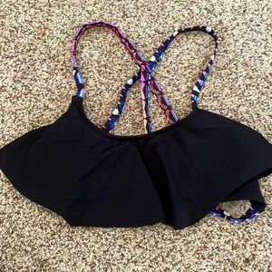 Victoria secret ruffled crossed back bikini top